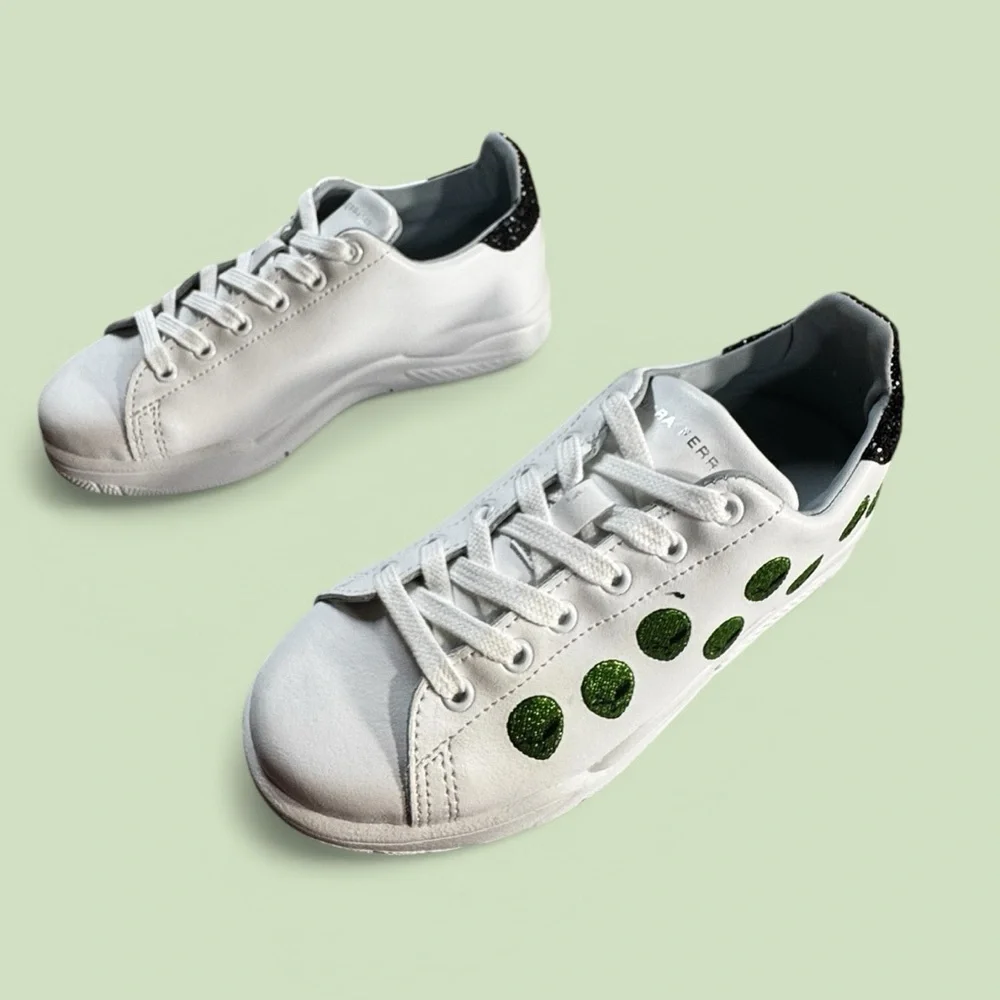 Chiara Ferragni CF2162 Alien Glitter Sneakers White EU 35 / US 5 NWB